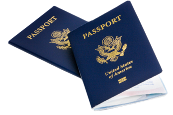Two passport booklets