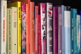 Row of books on a shelf